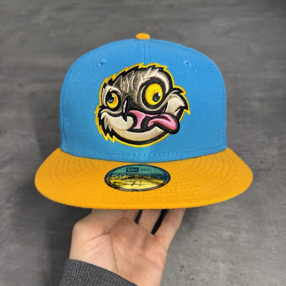 Lansing Lugnuts Hat New Era‎ Cap 7 1/4 Aqua Orange Copa de la Diversion 59FIFTY - Picture 2 of 7